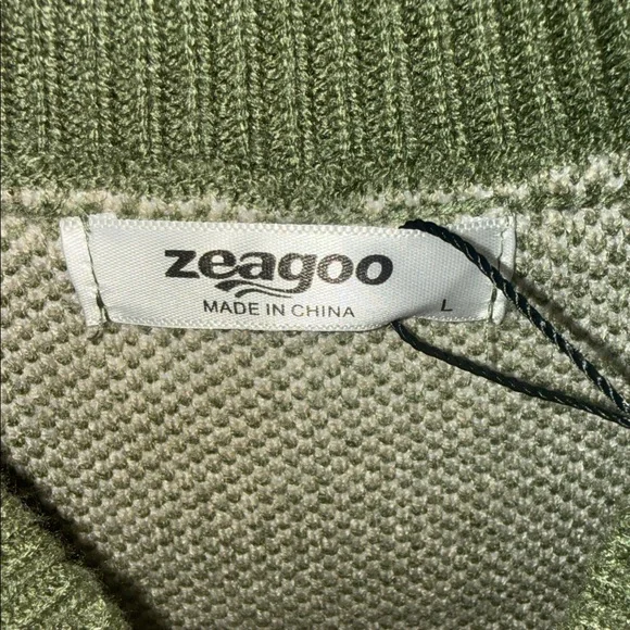 Zeagoo Sea Floral Green Sweater - Picture 2 of 10